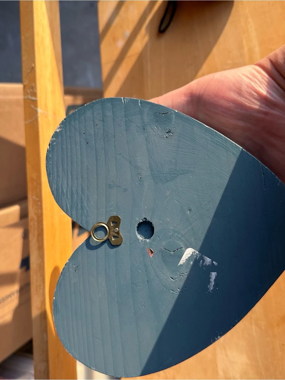 Hand-Painted Heart Wall Hook - 'Küche'